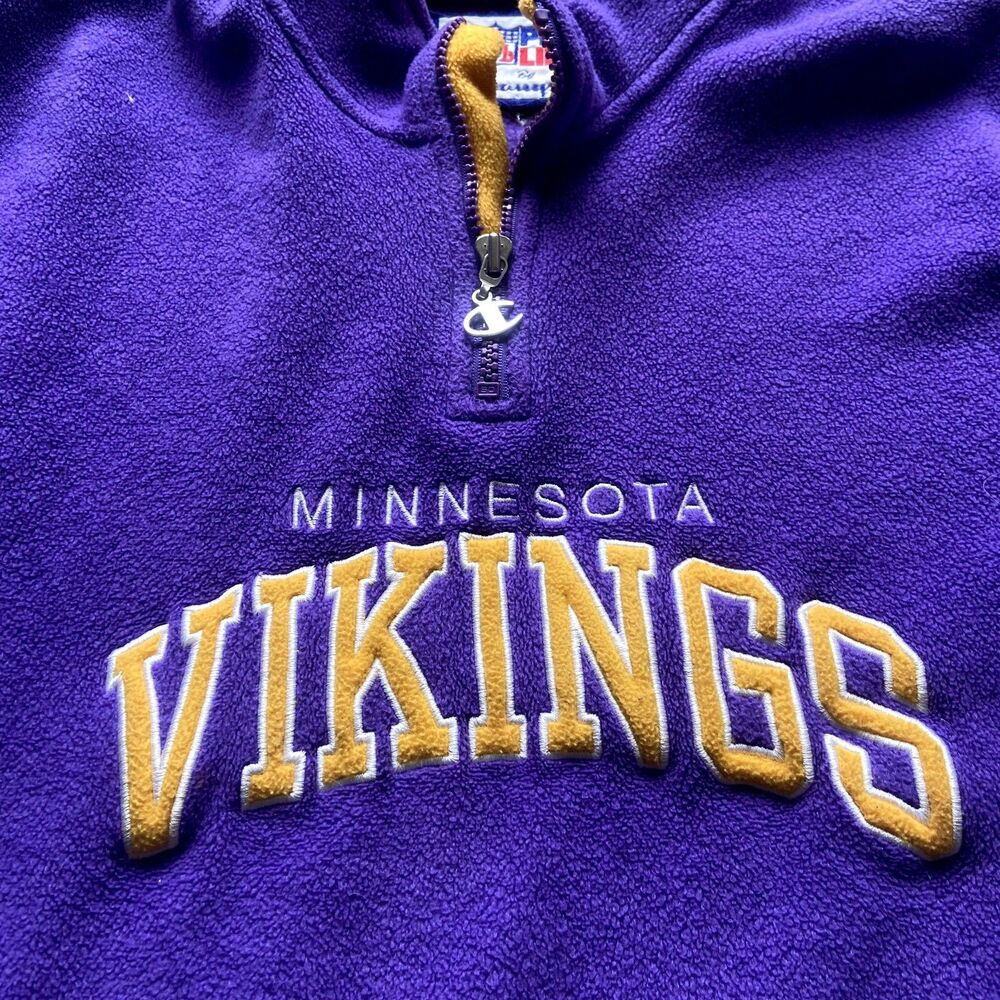 CHAMPION NFL PRO LINE MINNESOTA VIKINGS FOOTBALL FLEECE JACKET SWEATER M - Picture 2 of 8